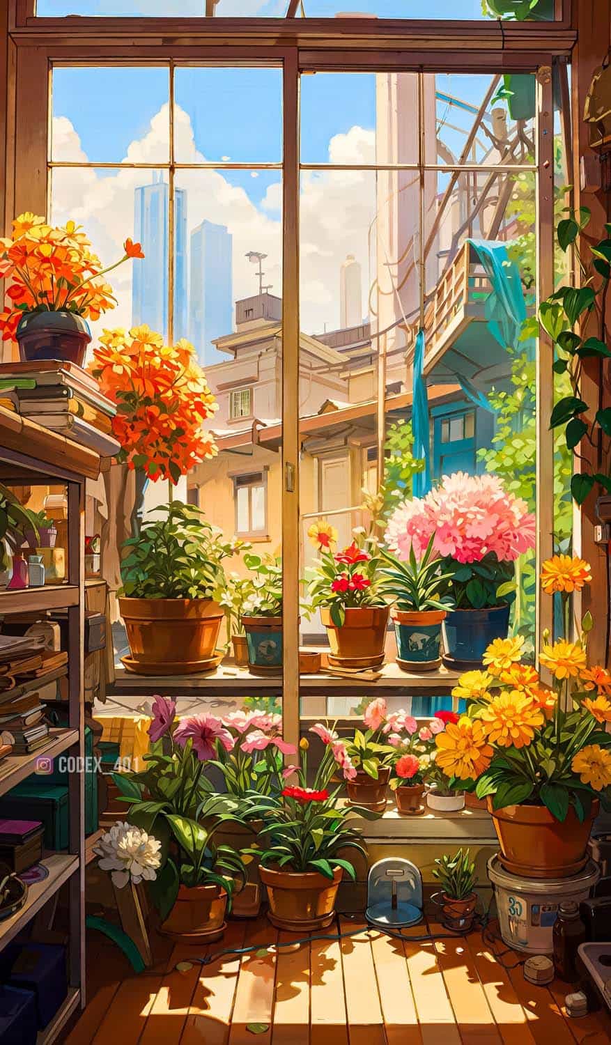 Window Flowerpots iPhone Wallpapers