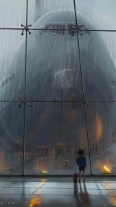 Big Plane and Kid iPhone Wallpaper