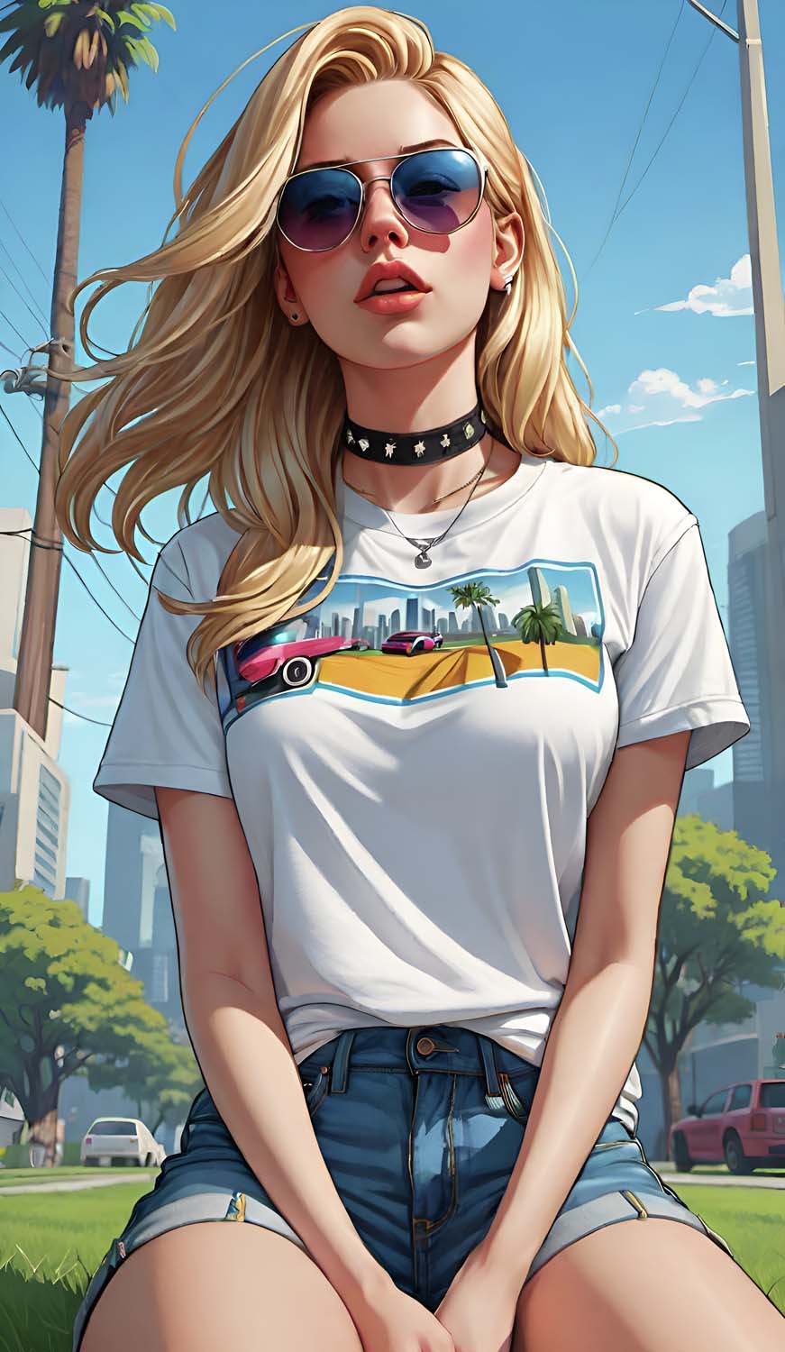 Blonde Girl GTA 6 iPhone Wallpaper