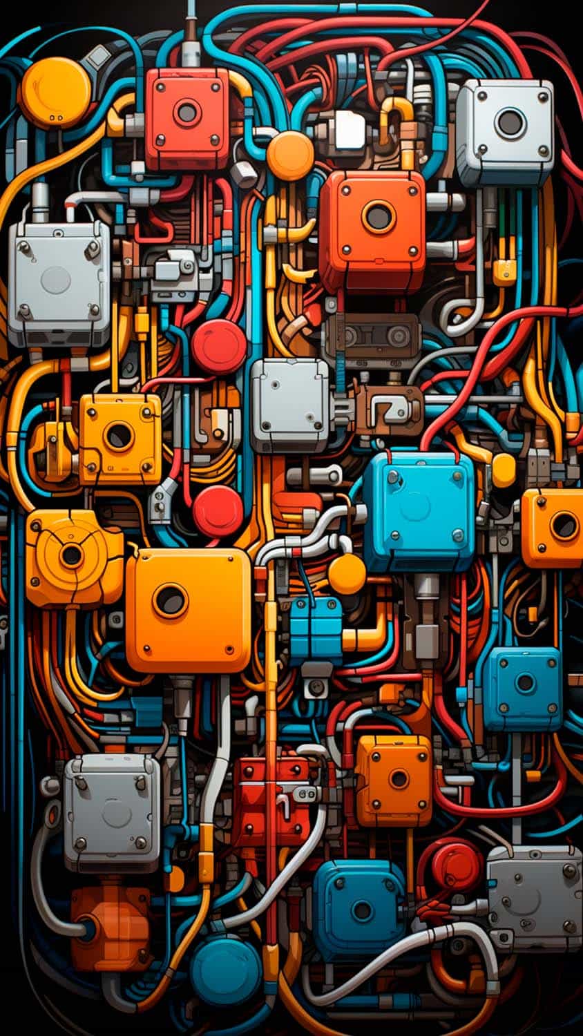 Cable Mess iPhone Wallpaper