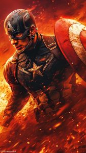 Captain America on Fire iPhone Wallpaper