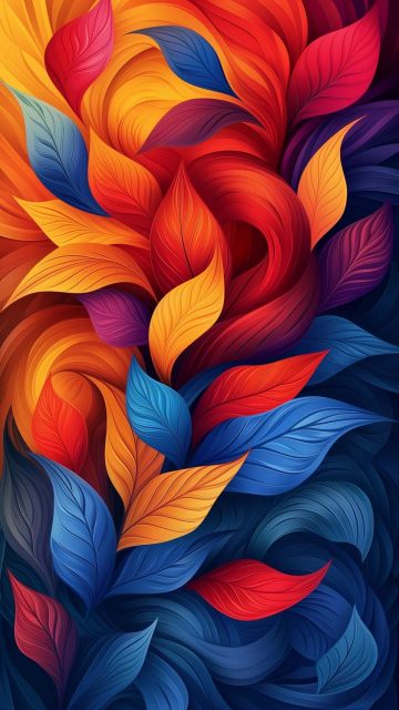 Colorful Leaves iPhone Wallpaper