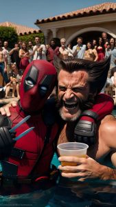 Deadpool and Wolverine Pool Party Wallpaper