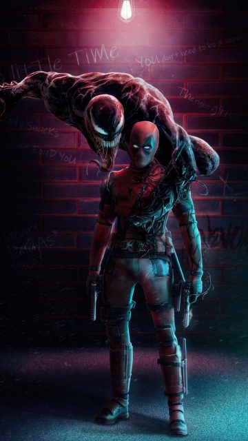 Deadpool x venom unleashed iPhone Wallpaper