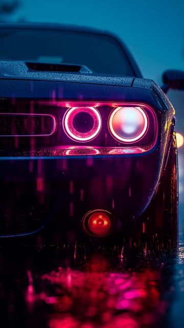Dodge Challenger Lights iPhone Wallpapers