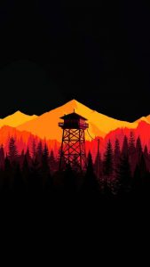Firewatch Black OLED iPhone Wallpaper
