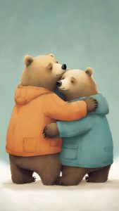 Friends Hug iPhone Wallpaper