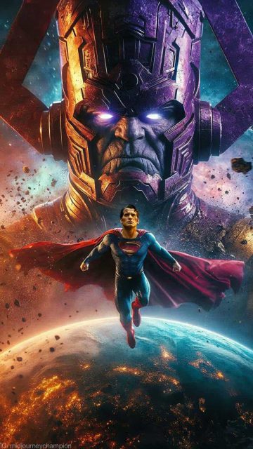 Galactus vs Superman iPhone Wallpaper HD