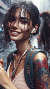 Girl with Tattoos iPhone Wallpaper HD