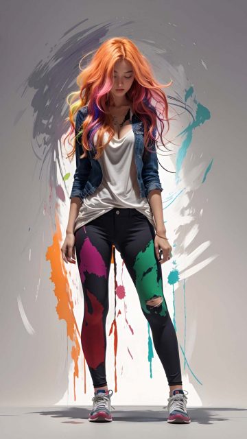 Graffiti Colors Girl iPhone Wallpaper