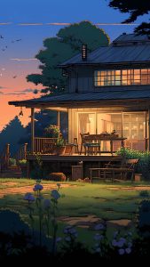 House Backyard Greenery iPhone Wallpaper