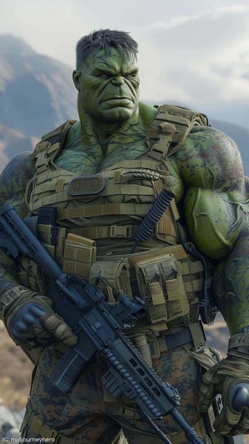 Hulk as US Marine Soldier iPhone Wallpaper