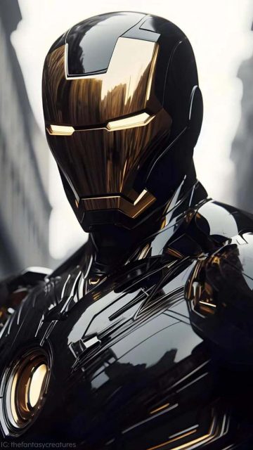 Iron Man Supreme Black Armor iPhone Wallpaper
