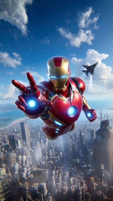 Iron Man vs F 22 Raptor iPhone Wallpaper