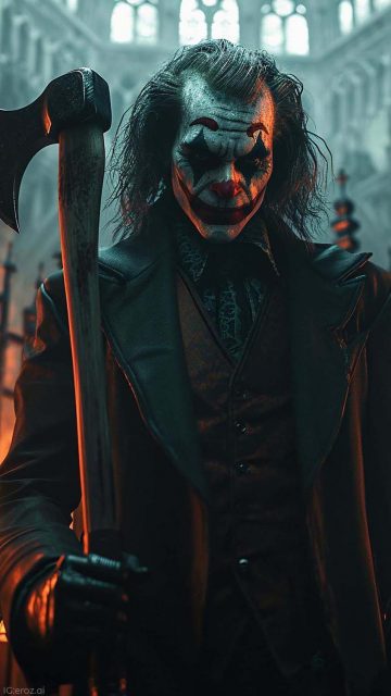 Joker with Axe iPhone Wallpaper