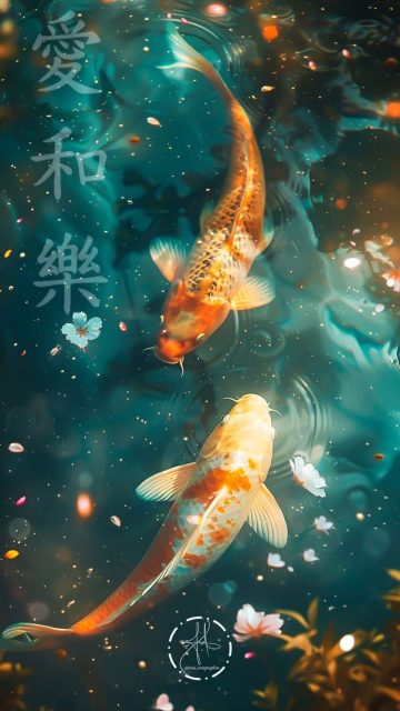 Koi Fish Art iPhone Wallpaper HD