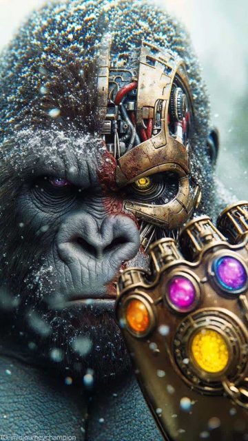 Kong with Infinity Gauntlet iPhone Wallpaper HD