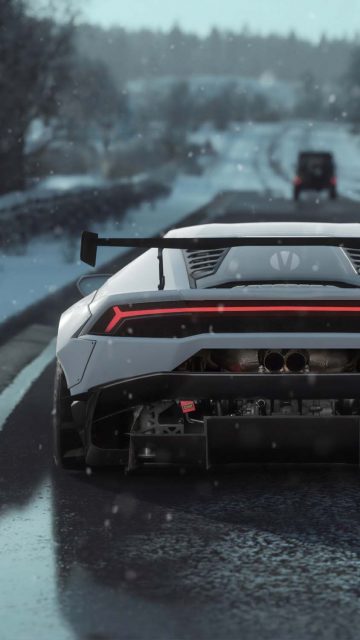 Lamborghini huracan 4k rear iPhone Wallpaper