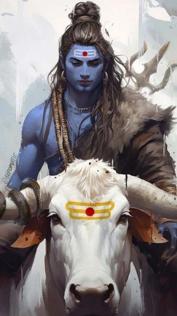 Lord Shiva with Nandi iPhone Wallpaper