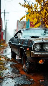 Old Muscle Car iPhone Wallpaper