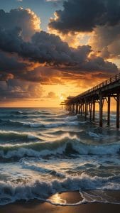 Pier Over Ocean iPhone Wallpaper