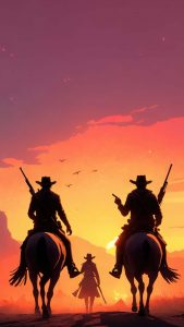 Red dead redemption 3 cowboys iPhone Wallpaper