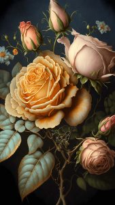 Rose Flower Art iPhone Wallpaper