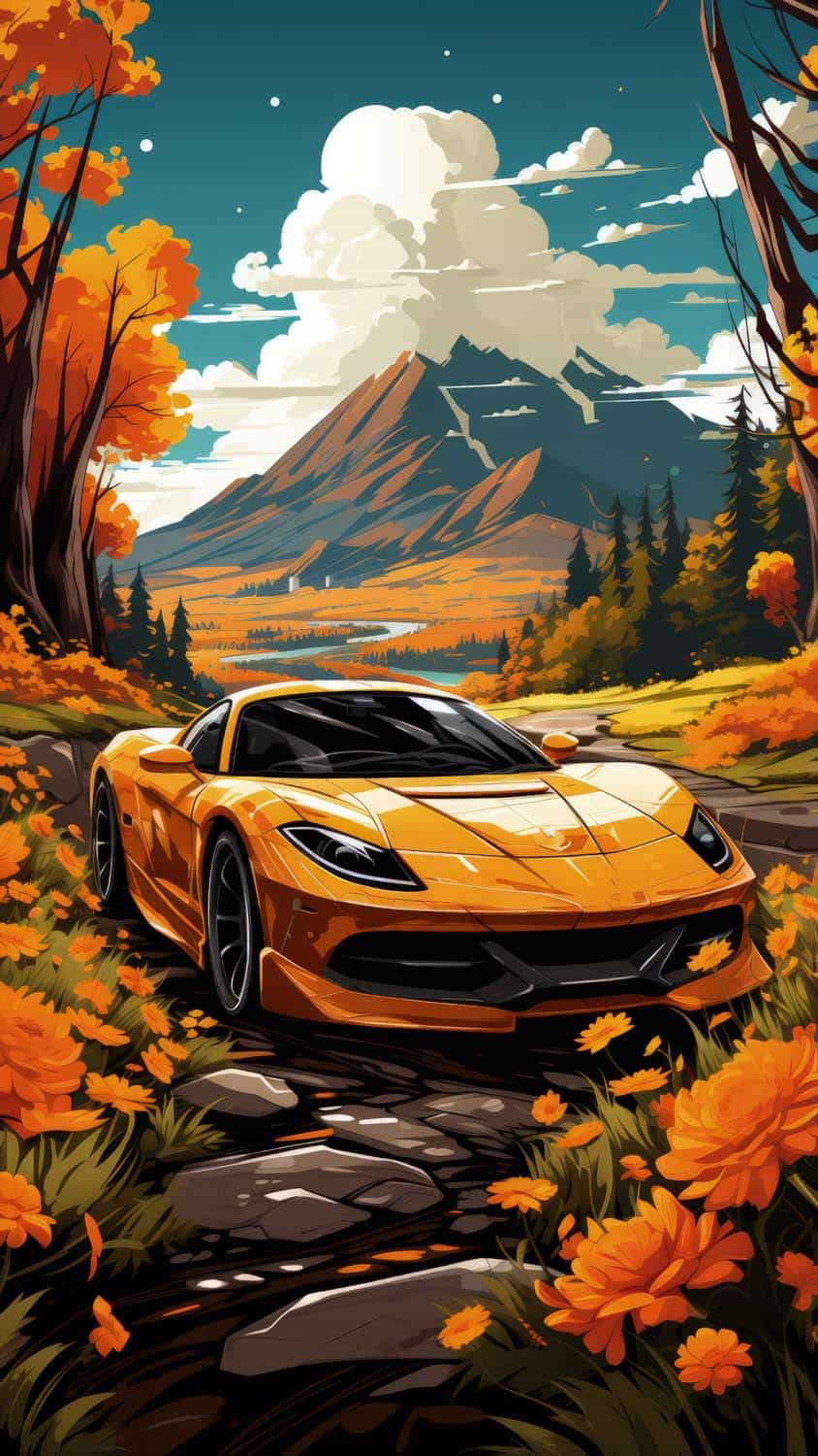 Supercar and Views iPhone Wallpaper