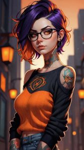 Tattoo Girl Anime iPhone Wallpaper