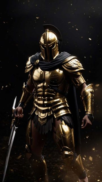 Warrior Golden Armor iPhone Wallpaper