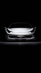 White Ferrari iPhone Wallpaper
