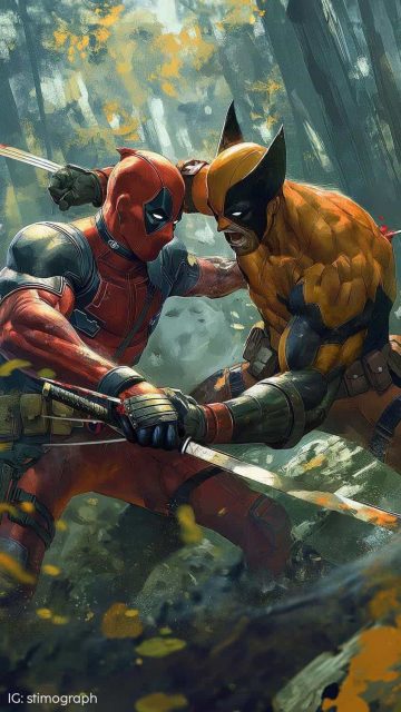 Wolverine vs Deadpool iPhone Wallpaper