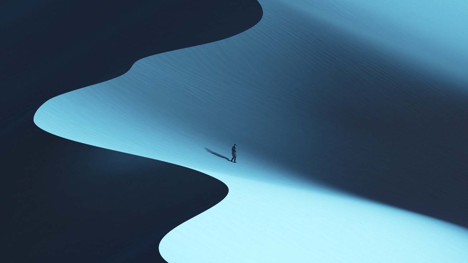 digital artartwork illustration nature landscape desert dunes sand men alone minimalism shadow macbook wallpaper