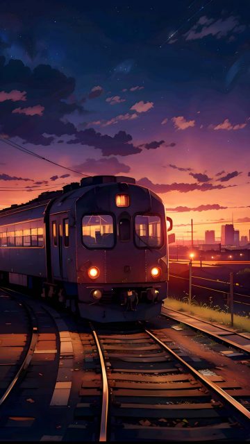 Aesthetic Sunset Train iPhone Wallpaper HD