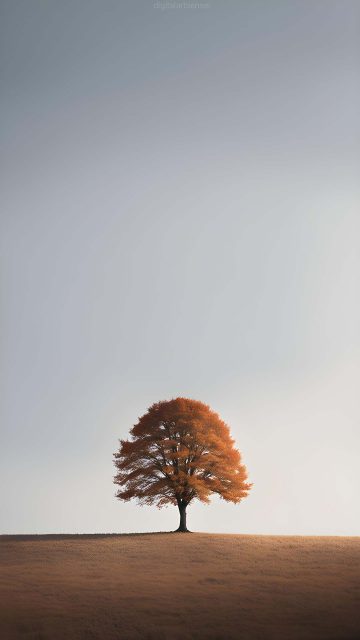 Alone Tree iPhone Wallpaper HD