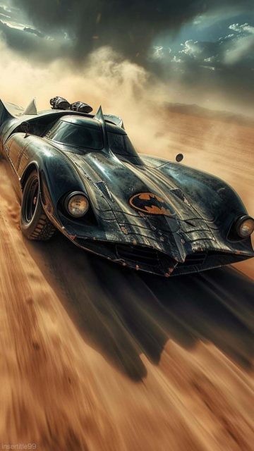 Batmobile in Desert Mad Max iPhone Wallpaper HD