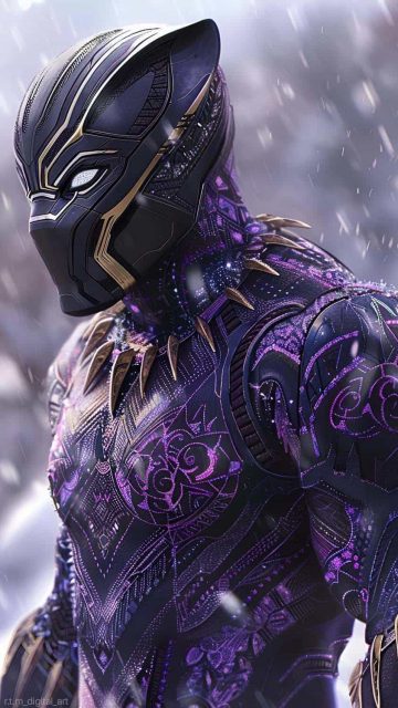 Black Panther New Purple Suit iPhone Wallpaper HD
