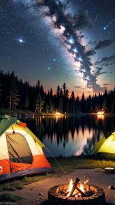 Camping Clear Sky Night Star watching iPhone Wallpaper HD