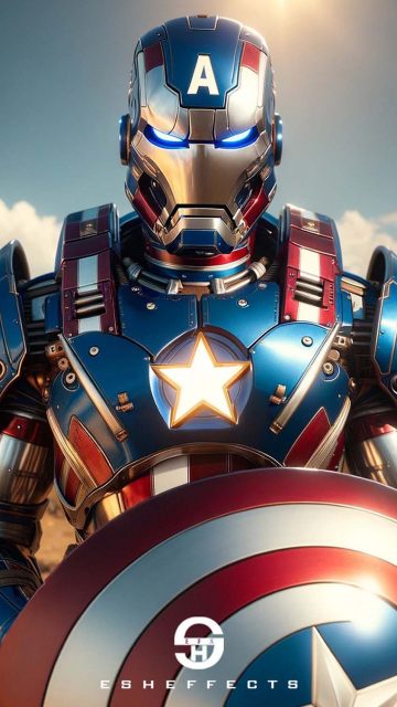 Captain America Iron Man Suit iPhone Wallpaper HD
