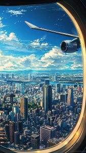 City View from Plane Window iPhone Wallpaper HD
