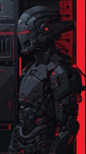 Dark Sci Fi Robot iPhone Wallpaper HD