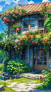 Flower House iPhone Wallpaper HD Flower House iPhone Wallpaper HD