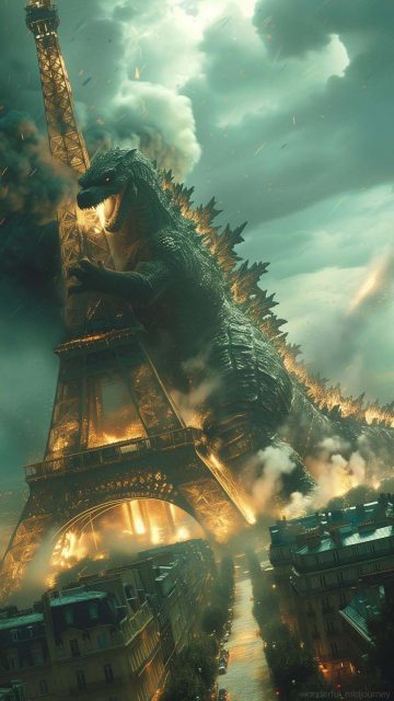 Godzilla Attack iPhone Wallpaper HD