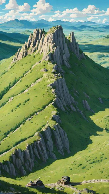 Green Rock Mountain iPhone Wallpaper HD