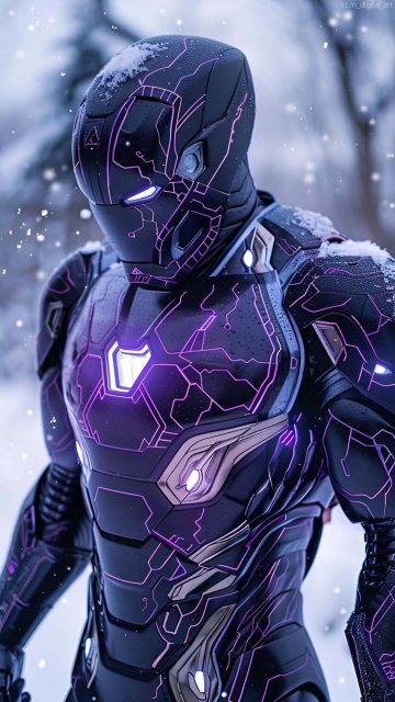 Iron Man Purple Armor iPhone Wallpaper HD