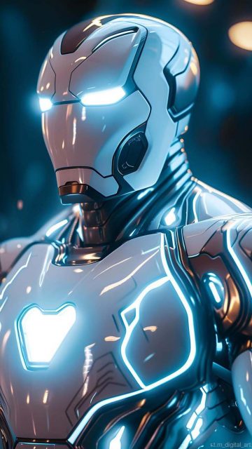 Iron Man White Armor iPhone Wallpaper HD