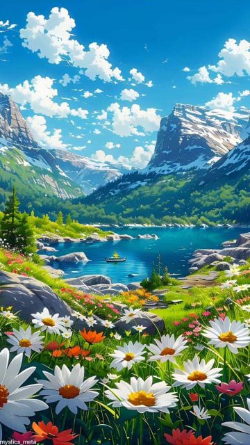 Lake Flowers iPhone Wallpaper HD