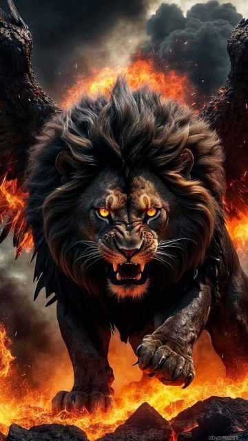 Lion Rage iPhone Wallpaper HD