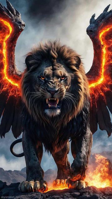 Lion from Hell iPhone Wallpaper HD