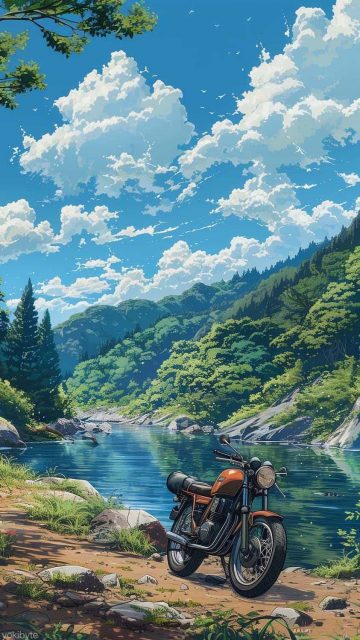 Nature and Bike Rides iPhone Wallpaper HD